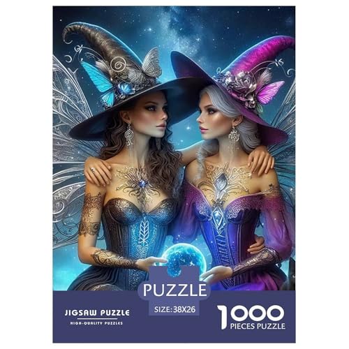 Fee Witch Pair 1000 Teile Puzzle Für Erwachsene Familien-Challenge-Spielzeuge Stresslindernde Unterhaltung Teamgeist Pflegen Für Männer, Frauen, Ältere 38x26cm/1000pcs Fee Witch Pair 1000 Teile Puzzle Für Erwachsene Familien-Challenge-Spielzeuge Stresslindernde Unterhaltung Teamgeist Pflegen Für Männer, Frauen, Ältere 38x26cm/1000pcs von JOFHYYSIE