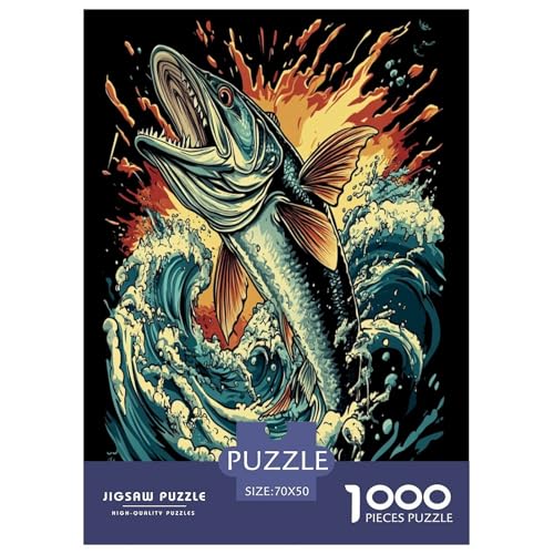 Forelle 1000 Teile Puzzle Für Erwachsene Herausforderndes Spiel Stressabbau-Puzzle Teamgeist Pflegen Für Erwachsene Geschenke 70x50cm/1000pcs von JOFHYYSIE