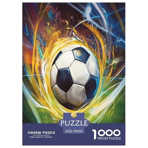 Fußball 1000 Teile Puzzle Für Erwachsene Herausforderndes Spiel Stressabbau-Puzzle Gedächtnis des Gehirns Trainieren Für Die Ganze Familie, Geschenke Für Frauen, Geschenke Für Männer 70x50cm/100 von JOFHYYSIE