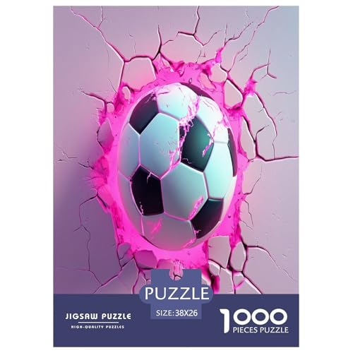 Fußball 1000 Teile Puzzle Für Erwachsene Herausforderndes Spiel Stressabbau-Puzzle Gedächtnis des Gehirns Trainieren Für Die Ganze Familie, Geschenke Für Frauen, Geschenke Für Männer 38x26cm/100 von JOFHYYSIE