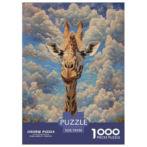 Giraffe 1000 Teile Puzzle Für Erwachsene Herausforderndes Spiel Stressabbau-Puzzle Gedächtnis des Gehirns Trainieren Für Die Ganze Familie, Geschenke Für Frauen, Geschenke Für Männer 70x50cm/100 von JOFHYYSIE