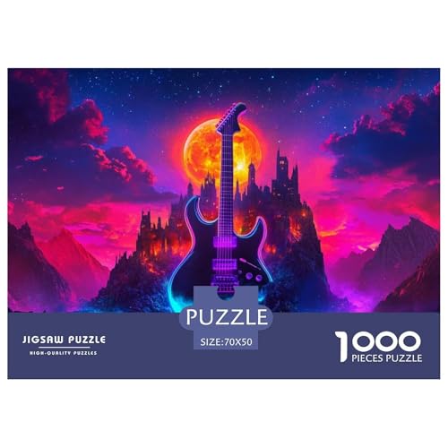 Gitarre 1000 Piece Jigsaw Puzzle for Adults Family Challenge Toys Stress Relief Puzzle Exercise The Memory of The Brain for Men, Women, Elders, Seniors 70x50cm/1000pcs von JOFHYYSIE