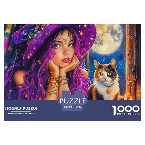 Halloween 1000 Teile Puzzle Für Erwachsene Bildungspiele Stressabbau-Puzzle Gedächtnis des Gehirns Trainieren Für Männer, Frauen, Ältere 38x26cm/1000pcs von JOFHYYSIE