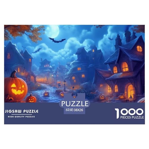 Halloween Dorf 1000 Piece Jigsaw Puzzle for Adults Challenging Game Stress Relief Puzzle Exercise The Memory of The Brain for Adults and Kids, Age 12 Years Up 38x26cm/1000pcs von JOFHYYSIE