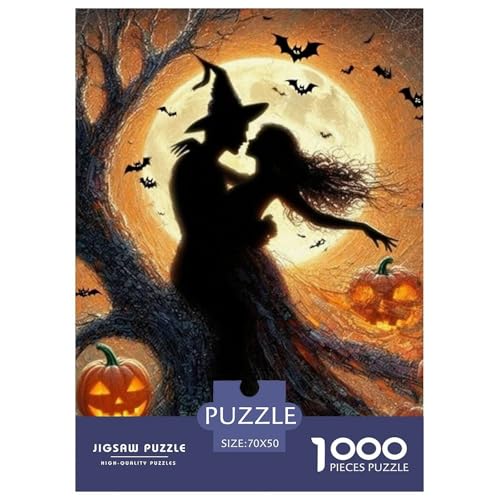 Halloween Paar Silhouette 1000 Teile Puzzle Für Erwachsene Familien-Challenge-Spielzeuge Stresslindernde Unterhaltung Teamgeist Pflegen Für Familien-Dekorationen 70x50cm/1000pcs Halloween Paar Silhouette 1000 Teile Puzzle Für Erwachsene Familien-Challenge-Spielzeuge Stresslindernde Unterhaltung Teamgeist Pflegen Für Familien-Dekorationen 70x50cm/1000pcs von JOFHYYSIE