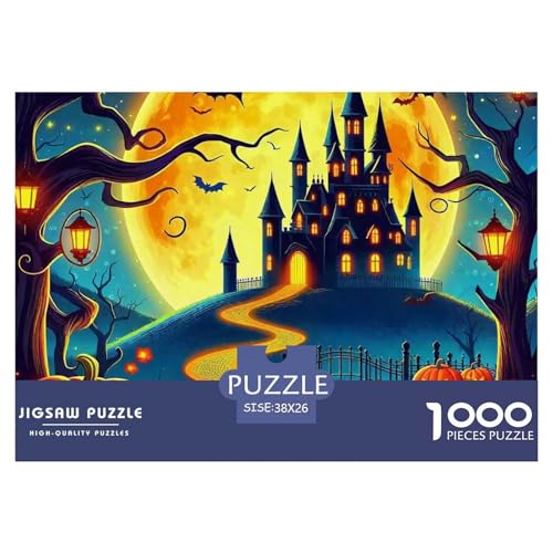 Halloween Schloss Mond 1000 Teile Puzzle Für Erwachsene Familien-Challenge-Spielzeuge Stresslindernde Unterhaltung Gedächtnis Des Gehirns Trainieren Für Die Ganze Familie, Geschenke Für Frauen, Gesche Halloween Schloss Mond 1000 Teile Puzzle Für Erwachsene Familien-Challenge-Spielzeuge Stresslindernde Unterhaltung Gedächtnis Des Gehirns Trainieren Für Die Ganze Familie, Geschenke Für Frauen, Gesche von JOFHYYSIE
