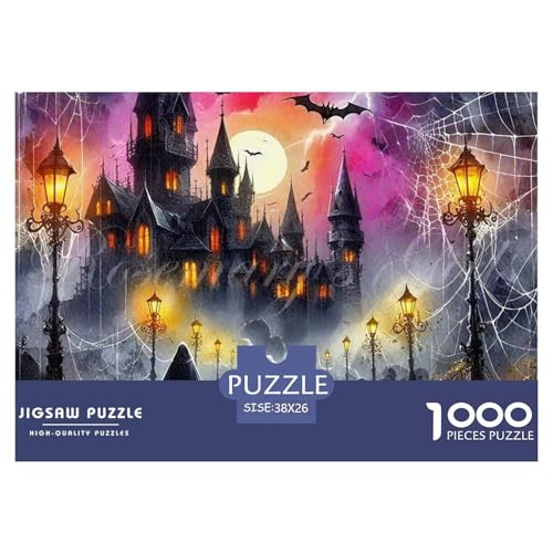 Halloween Schloss Szene 1000 Teile Puzzle Für Erwachsene Familien-Challenge-Spielzeuge Stresslindernde Unterhaltung Gedächtnis Des Gehirns Trainieren Für Erwachsene Und Kinder Ab 14 Jahren 38x26cm/100 Halloween Schloss Szene 1000 Teile Puzzle Für Erwachsene Familien-Challenge-Spielzeuge Stresslindernde Unterhaltung Gedächtnis Des Gehirns Trainieren Für Erwachsene Und Kinder Ab 14 Jahren 38x26cm/100 von JOFHYYSIE