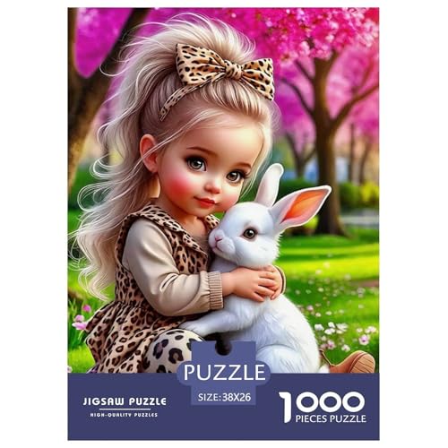 Hasen Mädchen 1000 Teile Puzzle Für Erwachsene Herausforderndes Spiel Stresslindernde Unterhaltung Teamgeist Pflegen Für Die Ganze Familie, Geschenke Für Frauen, Geschenke Für Männer 38x26cm/100 von JOFHYYSIE