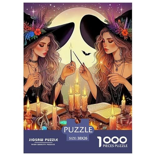 Hexe Duo 1000 Teile Puzzle Für Erwachsene Herausforderndes Spiel Stresslindernde Unterhaltung Teamgeist Pflegen Für Männer, Frauen, Ältere 38x26cm/1000pcs Hexe Duo 1000 Teile Puzzle Für Erwachsene Herausforderndes Spiel Stresslindernde Unterhaltung Teamgeist Pflegen Für Männer, Frauen, Ältere 38x26cm/1000pcs von JOFHYYSIE