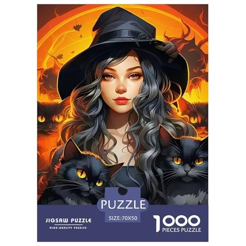 Hexe Schwarze Katzen 1000 Teile Puzzle Für Erwachsene Herausforderndes Spiel Stressabbau-Puzzle Gedächtnis des Gehirns Trainieren Für Erwachsene Und Kinder Ab 14 Jahren 70x50cm/1000pcs Hexe Schwarze Katzen 1000 Teile Puzzle Für Erwachsene Herausforderndes Spiel Stressabbau-Puzzle Gedächtnis des Gehirns Trainieren Für Erwachsene Und Kinder Ab 14 Jahren 70x50cm/1000pcs von JOFHYYSIE