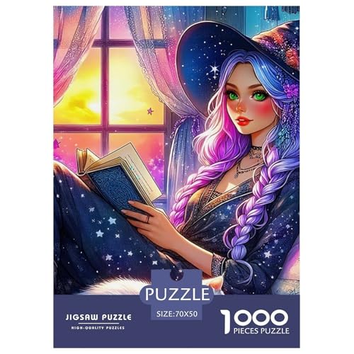 Hexenporträt lesen 1000 Teile Puzzle Für Erwachsene Familien-Challenge-Spielzeuge Stresslindernde Unterhaltung Gedächtnis des Gehirns Trainieren Für Erwachsene Und Kinder Ab 14 Jahren 70x50cm/10 von JOFHYYSIE