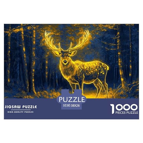 Hirsch 1000 Piece Jigsaw Puzzle for Adults Family Challenge Toys Stress Relief Puzzle Cultivate The Spirit of Teamwork for The Whole for Women, Gifts for Men 38x26cm/1000pcs von JOFHYYSIE