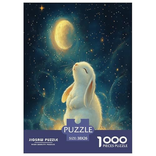 Kaninchen 1000 Teile Puzzle Für Erwachsene Bildungspiele Stresslindernde Unterhaltung Teamgeist Pflegen Für Erwachsene Und Kinder Ab 14 Jahren 38x26cm/1000pcs von JOFHYYSIE