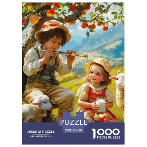 Kinder Schafflöte 1000 Teile Puzzle Für Erwachsene Bildungspiele Stressabbau-Puzzle Gedächtnis des Gehirns Trainieren Für Erwachsene Und Kinder Ab 14 Jahren 70x50cm/1000pcs von JOFHYYSIE