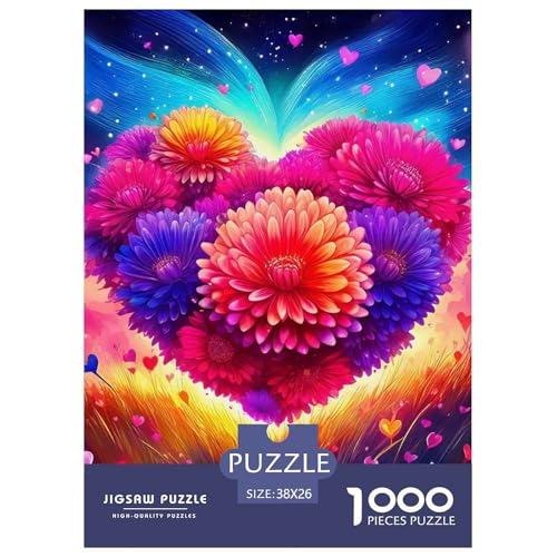 Liebe Blumen 1000 Teile Puzzle Für Erwachsene Bildungspiele Stressabbau-Puzzle Gedächtnis des Gehirns Trainieren Für Familien-Dekorationen 38x26cm/1000pcs von JOFHYYSIE
