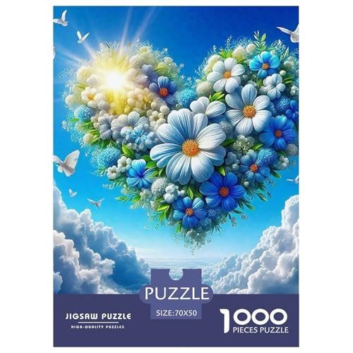 Liebe Blumen 1000 Teile Puzzle Für Erwachsene Herausforderndes Spiel Stresslindernde Unterhaltung Gedächtnis des Gehirns Trainieren Für Männer, Frauen, Ältere 70x50cm/1000pcs von JOFHYYSIE