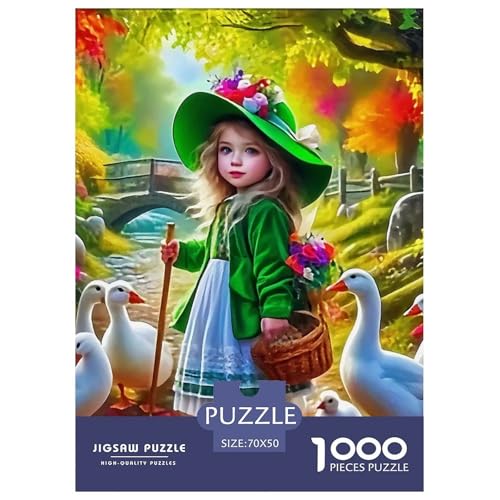 Mädchen Ente grüner Hut 1000 Teile Puzzle Für Erwachsene Bildungspiele Stressabbau-Puzzle Teamgeist Pflegen Für Die Ganze Familie, Geschenke Für Frauen, Geschenke Für Männer 70x50cm/1000pcs Mädchen Ente grüner Hut 1000 Teile Puzzle Für Erwachsene Bildungspiele Stressabbau-Puzzle Teamgeist Pflegen Für Die Ganze Familie, Geschenke Für Frauen, Geschenke Für Männer 70x50cm/1000pcs von JOFHYYSIE