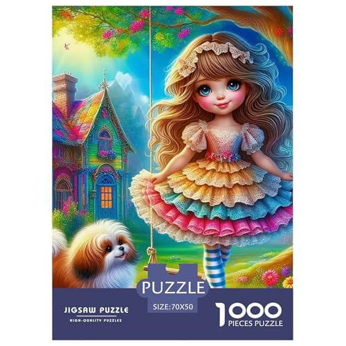 Mädchen Swing Hund 1000 Teile Puzzle Für Erwachsene Familien-Challenge-Spielzeuge Stresslindernde Unterhaltung Teamgeist Pflegen Für Familien-Dekorationen 70x50cm/1000pcs Mädchen Swing Hund 1000 Teile Puzzle Für Erwachsene Familien-Challenge-Spielzeuge Stresslindernde Unterhaltung Teamgeist Pflegen Für Familien-Dekorationen 70x50cm/1000pcs von JOFHYYSIE