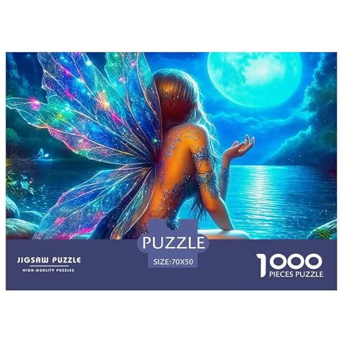 Moonlight Fee Flügel 1000 Teile Puzzle Für Erwachsene Herausforderndes Spiel Stresslindernde Unterhaltung Gedächtnis des Gehirns Trainieren Für Erwachsene Geschenke 70x50cm/1000pcs von JOFHYYSIE