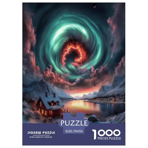 Nordlichter 1000 Teile Puzzle Für Erwachsene Familien-Challenge-Spielzeuge Stressabbau-Puzzle Teamgeist Pflegen Für Erwachsene Geschenke 70x50cm/1000pcs von JOFHYYSIE