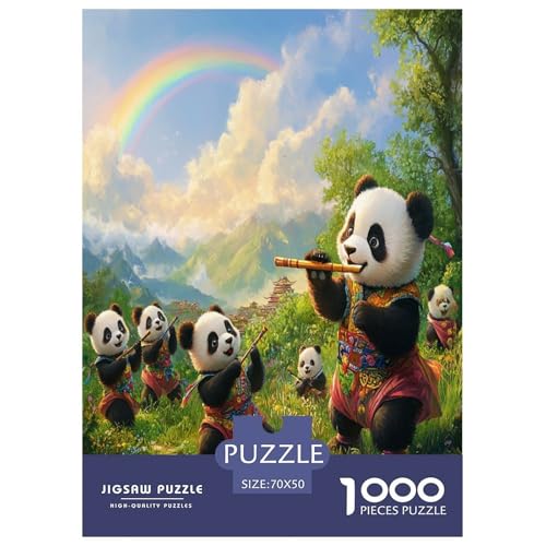 Panda 1000 Teile Puzzle Für Erwachsene Familien-Challenge-Spielzeuge Stresslindernde Unterhaltung Teamgeist Pflegen Für Erwachsene Geschenke 70x50cm/1000pcs von JOFHYYSIE