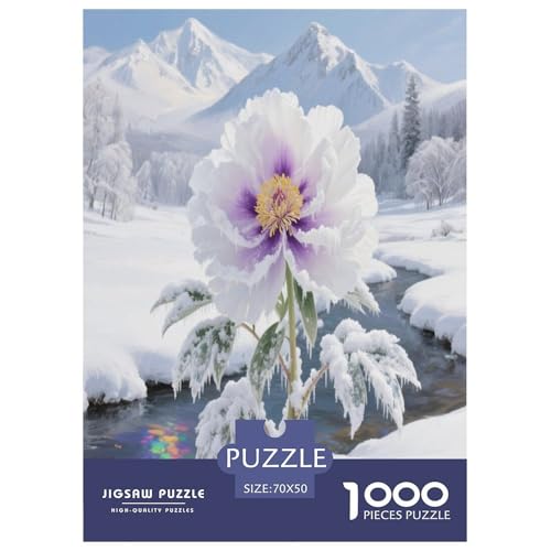Peony 1000 Teile Puzzle Für Erwachsene Familien-Challenge-Spielzeuge Stresslindernde Unterhaltung Teamgeist Pflegen Für Männer, Frauen, Ältere 70x50cm/1000pcs von JOFHYYSIE