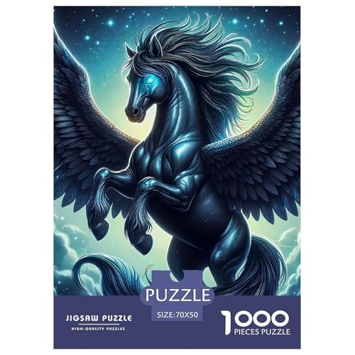 Pferd 1000 Teile Puzzle Für Erwachsene Bildungspiele Stressabbau-Puzzle Gedächtnis des Gehirns Trainieren Für Männer, Frauen, Ältere 70x50cm/1000pcs von JOFHYYSIE