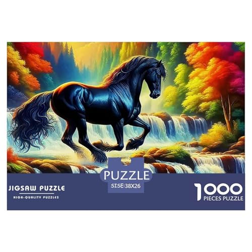 Pferd 1000 Teile Puzzle Für Erwachsene Familien-Challenge-Spielzeuge Stressabbau-Puzzle Teamgeist Pflegen Für Erwachsene Geschenke 38x26cm/1000pcs von JOFHYYSIE