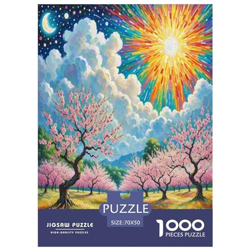 Pfirsichblüte 1000 Teile Puzzle Für Erwachsene Familien-Challenge-Spielzeuge Stressabbau-Puzzle Teamgeist Pflegen Für Familien-DekoRatteionen 70x50cm/1000pcs von JOFHYYSIE