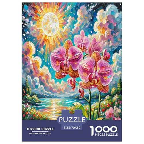Phalaenopsis Orchideeee 1000 Teile Puzzle Für Erwachsene Bildungspiele Stressabbau-Puzzle Teamgeist Pflegen Für Die Ganze Familie, Geschenke Für Frauen, Geschenke Für Männer 70x50cm/1000pcs von JOFHYYSIE