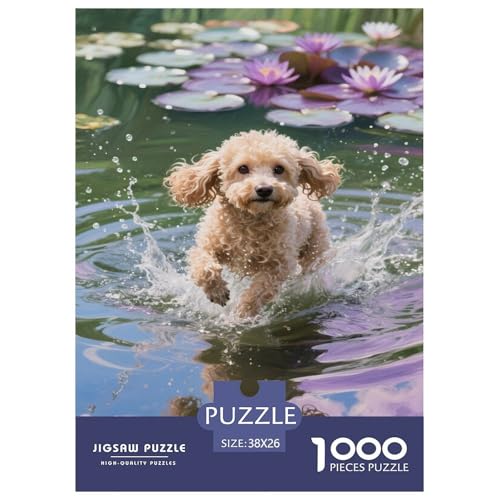 Poodle 1000 Teile Puzzle Für Erwachsene Bildungspiele Stresslindernde Unterhaltung Gedächtnis des Gehirns Trainieren Für Die Ganze Familie, Geschenke Für Frauen, Geschenke Für Männer 38x26cm/100 von JOFHYYSIE