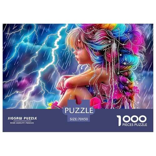 Regenbogen Haar Mädchen 1000 Teile Puzzle Für Erwachsene Familien-Challenge-Spielzeuge Stressabbau-Puzzle Gedächtnis des Gehirns Trainieren Für Männer, Frauen, Ältere 70x50cm/1000pcs Regenbogen Haar Mädchen 1000 Teile Puzzle Für Erwachsene Familien-Challenge-Spielzeuge Stressabbau-Puzzle Gedächtnis des Gehirns Trainieren Für Männer, Frauen, Ältere 70x50cm/1000pcs von JOFHYYSIE