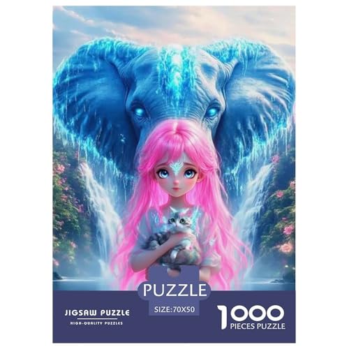 Rosa Haare Mädchen 1000 Teile Puzzle Für Erwachsene Familien-Challenge-Spielzeuge Stresslindernde Unterhaltung Gedächtnis des Gehirns Trainieren Für Erwachsene Und Kinder Ab 14 Jahren 70x50cm/10 von JOFHYYSIE