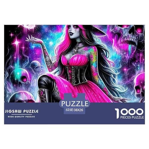 Rosa Hexe Schädel 1000 Teile Puzzle Für Erwachsene Herausforderndes Spiel Stressabbau-Puzzle Gedächtnis des Gehirns Trainieren Für Männer, Frauen, Ältere 38x26cm/1000pcs Rosa Hexe Schädel 1000 Teile Puzzle Für Erwachsene Herausforderndes Spiel Stressabbau-Puzzle Gedächtnis des Gehirns Trainieren Für Männer, Frauen, Ältere 38x26cm/1000pcs von JOFHYYSIE