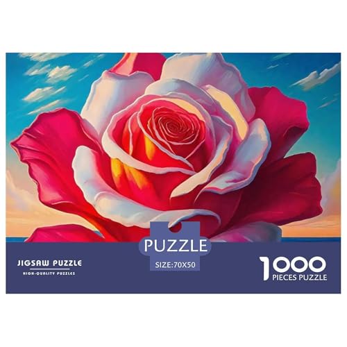 Rose 1000 Teile Puzzle Für Erwachsene Familien-Challenge-Spielzeuge Stresslindernde Unterhaltung Gedächtnis des Gehirns Trainieren Für Die Ganze Familie, Geschenke Für Frauen, Geschenke Für Männer 70 von JOFHYYSIE