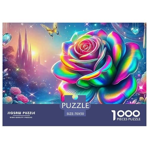 Rose 1000 Teile Puzzle Für Erwachsene Herausforderndes Spiel Stressabbau-Puzzle Gedächtnis des Gehirns Trainieren Für Erwachsene Und Kinder Ab 14 Jahren 70x50cm/1000pcs von JOFHYYSIE