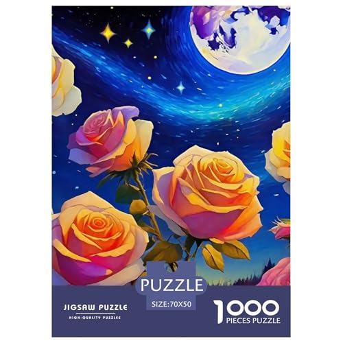Rose 1000 Teile Puzzle Für Erwachsene Herausforderndes Spiel Stressabbau-Puzzle Gedächtnis des Gehirns Trainieren Für Erwachsene Und Kinder Ab 14 Jahren 70x50cm/1000pcs von JOFHYYSIE