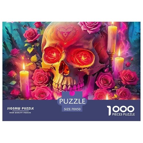 Rose 1000 Teile Puzzle Für Erwachsene Herausforderndes Spiel Stresslindernde Unterhaltung Gedächtnis des Gehirns Trainieren Für Männer, Frauen, Ältere 70x50cm/1000pcs von JOFHYYSIE