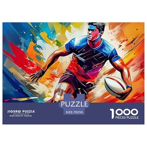 Rugby 1000 Teile Puzzle Für Erwachsene Herausforderndes Spiel Stressabbau-Puzzle Gedächtnis des Gehirns Trainieren Für Erwachsene Und Kinder Ab 14 Jahren 70x50cm/1000pcs von JOFHYYSIE