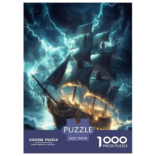 Segelboot 1000 Teile Puzzle Für Erwachsene Familien-Challenge-Spielzeuge Stresslindernde Unterhaltung Teamgeist Pflegen Für Familien-DekoRatteionen 70x50cm/1000pcs von JOFHYYSIE