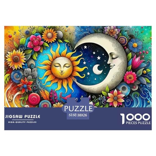 Sonne und Mond 1000 Teile Puzzle Für Erwachsene Bildungspiele Stressabbau-Puzzle Teamgeist Pflegen Für Erwachsene Und Kinder Ab 14 Jahren 38x26cm/1000pcs von JOFHYYSIE