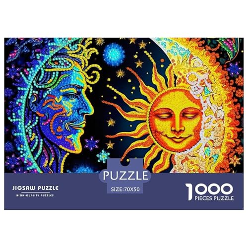 Sonne und Mond 1000 Teile Puzzle Für Erwachsene Herausforderndes Spiel Stressabbau-Puzzle Gedächtnis des Gehirns Trainieren Für Erwachsene Und Kinder Ab 14 Jahren 70x50cm/1000pcs von JOFHYYSIE