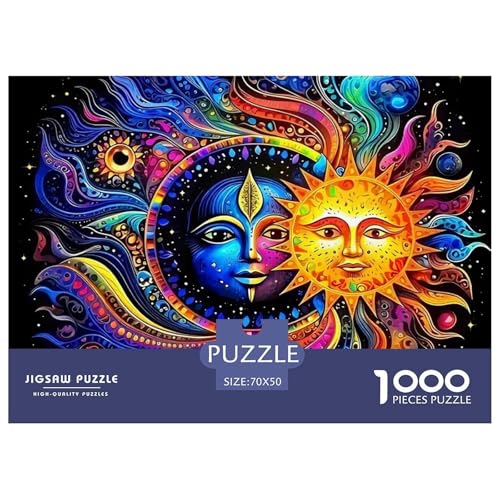 Sonne und Mond 1000 Teile Puzzle Für Erwachsene Herausforderndes Spiel Stresslindernde Unterhaltung Teamgeist Pflegen Für Die Ganze Familie, Geschenke Für Frauen, Geschenke Für Männer 70x50cm/1000pcs von JOFHYYSIE