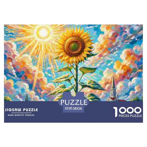Sonnenblumen 1000 Pieces Jigsaw Puzzles for Adults EduKatzeional Games Stress Relieving Entertainment Cultivate The Spirit of Teamwork for The Whole for Women, Gifts for Men 38x26cm von JOFHYYSIE
