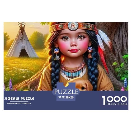 Tribal Mädchen 1000 Teile Puzzle Für Erwachsene Familien-Challenge-Spielzeuge Stressabbau-Puzzle Gedächtnis des Gehirns Trainieren Für Familien-Dekorationen 38x26cm/1000pcs von JOFHYYSIE
