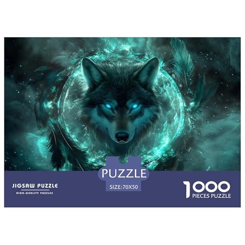 Wolf 1000 Pieces Jigsaw Puzzles for Adults Family Challenge Toys Stress Relieving Entertainment Cultivate The Spirit of Teamwork for Men, Women, Elders, Seniors 70x50cm/1000pcs von JOFHYYSIE
