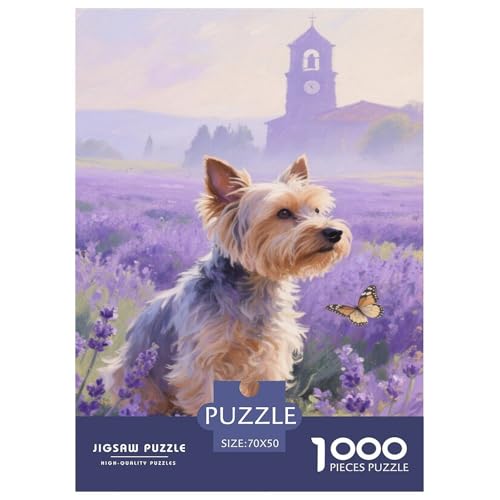 Yorkshire Terrier 1000 Teile Puzzle Für Erwachsene Familien-Challenge-Spielzeuge Stresslindernde Unterhaltung Teamgeist Pflegen Für Familien-DekoRatteionen 70x50cm/1000pcs von JOFHYYSIE