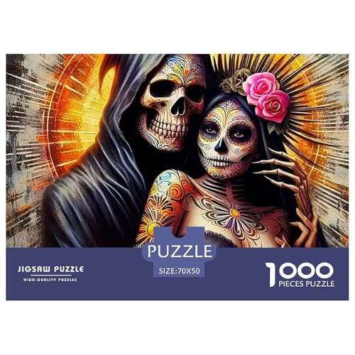 Zucker Schädel Couple 1000 Teile Puzzle Für Erwachsene Familien-Challenge-Spielzeuge Stresslindernde Unterhaltung Teamgeist Pflegen Für Familien-Dekorationen 70x50cm/1000pcs Zucker Schädel Couple 1000 Teile Puzzle Für Erwachsene Familien-Challenge-Spielzeuge Stresslindernde Unterhaltung Teamgeist Pflegen Für Familien-Dekorationen 70x50cm/1000pcs von JOFHYYSIE