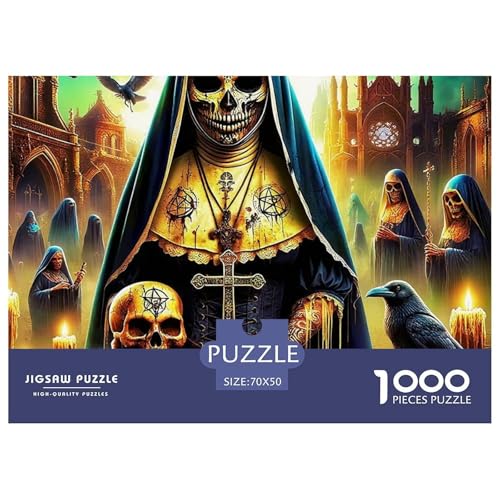 gotische Schädel Nonne 1000 Teile Puzzle Für Erwachsene Herausforderndes Spiel Stressabbau-Puzzle Gedächtnis des Gehirns Trainieren Für Erwachsene Und Kinder Ab 14 Jahren 70x50cm/1000pcs gotische Schädel Nonne 1000 Teile Puzzle Für Erwachsene Herausforderndes Spiel Stressabbau-Puzzle Gedächtnis des Gehirns Trainieren Für Erwachsene Und Kinder Ab 14 Jahren 70x50cm/1000pcs von JOFHYYSIE