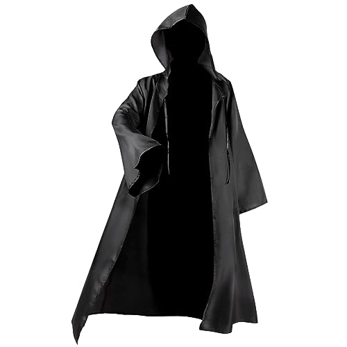 Halloween Costume Umhang,JOFONY Vampir Umhang mit Kapuze,Hoodies Robe Kostüm Cosplay Cape für Erwachsene und Kinder,Umhangkostüm für Halloween Karneval Kostümpartys(Schwarz L) von JOFONY